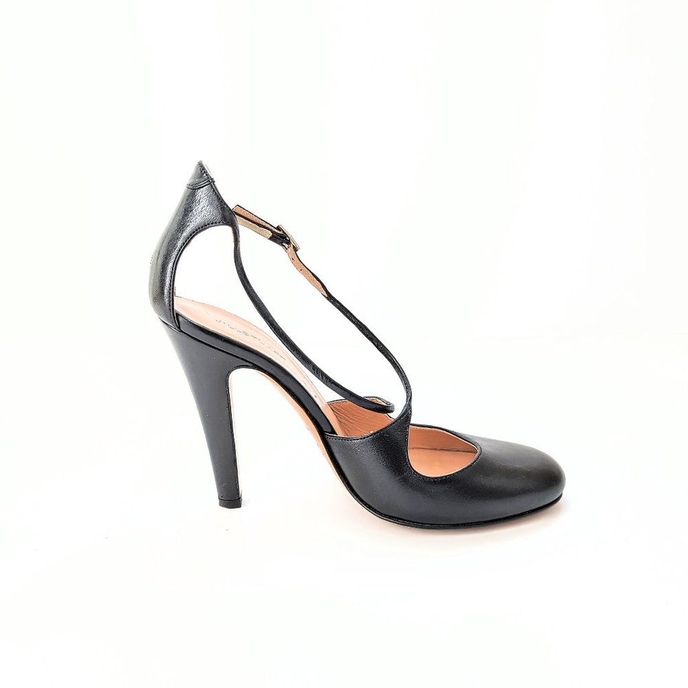 Jill Stuart  - Black Leather Crossover Heels - Size: 38.5 EU